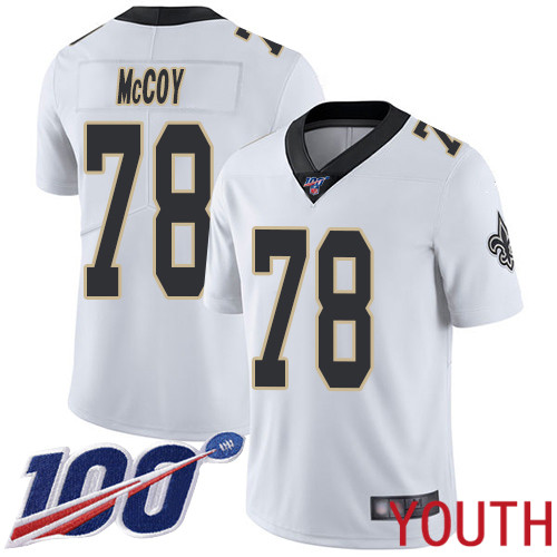 New Orleans Saints Limited White Youth Erik McCoy Road Jersey NFL Football #78 100th Season Vapor Untouchable Jersey